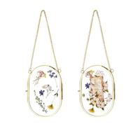 MOAMUN 2 Cornice Foto per Fiori Secchi in Metallo, Fiori Secchi Appese Portafoto Cornici Foto, Cornice Per Foto Cornice Oro, Ellittica Decorazioni Da Parete per Esposizione Di Opere d'Arte Fai Da Te