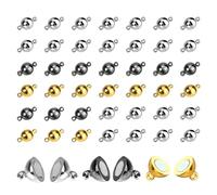 MOAMUN 40 Pezzi Chiusure Per Braccialetti Magnetiche, Fermi e Chiusure Rotondi Da 8 MM, Chiusure Braccialetti per Collane, Bracciali, Cavigliere e Gioielli Per l'Artigianato Fai Da Te (Miscela, 8mm)