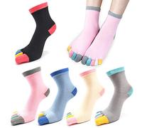 REKYO 5 Paia Womens Cinque Calzini Della Punta Della Barretta Per Le Donne Del Cotone Delle Ragazze, Signore Casuali Taglio Basso Calzini Soft & Traspirante Dimensioni 38-42 (colore)