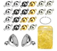 MOAMUN Ottone Tondo Gioielli Magnetici Chiusure Per Collana Braccialetto Rendendo Magnete Converter (Mescolare, 8mm)