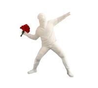 Moaobooh Banksy - Scultura del lanciatore di fiori, per ufficio, soggiorno, collezione, decorazioni artistiche (bianco)