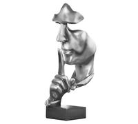 Moaobooh Scultura decorativa, moderna scultura astratta minimalista, decorazione artigianale, soggiorno, armadietto del vino, camera da letto, decorazione per ufficio (argento)