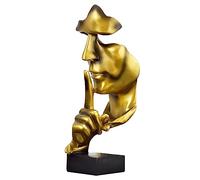 Moaobooh Scultura decorativa, statuetta in oro, statuetta decorativa, decorazione per la casa, decorazione creativa, in resina, per studio, ufficio, decorazione da tavolo (oro)
