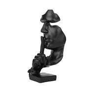 Moaobooh Scultura decorativa, statuetta in oro, statuetta decorativa, decorazione per la casa, decorazione creativa, in resina, per studio, ufficio, decorazione da tavolo (nero)