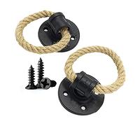 moaupr 2 Pezzi Retro Corda di Canapa Piccola Maniglia in Ferro Battuto Maniglia per Porta in Legno Maniglia per Porta dell'Armadio Porta Scorrevole Maniglia per Cassetto Anello