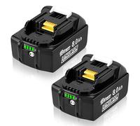 Moautodc Batteria di ricambio per Makita 18V: batteria agli ioni di litio da 8,0Ah Compatibile con BL1850 BL1850B BL1860 BL1860B BL1850BL1830 194205-3 LXT-400 (2 pezzi)