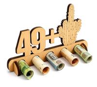 MOAZIFI 1976, divertente regalo per il 50° compleanno per donne e uomini, espositore originale con cactus, in legno, divertente biglietto di auguri con busta, decorazione perfetta e articolo scherzoso