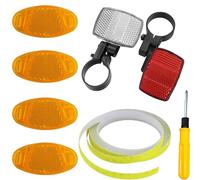 MOAZIFI Set di 8 riflettori per bicicletta, inclusi 4 pezzi per occhi di gatto e 2 riflettori per bicicletta anteriore posteriore e 1 Screwdriver da 8 m, strisce riflettenti per bicicletta e bambini