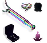 MOAZIFI Set originale 4 collane V2, senza fumo, collana Höki contro la paura, aiuto per smettere di fumare, aiuto per la meditazione, confezione regalo, 1 sacchetto per gioielli, 1 anello anti-ansia,
