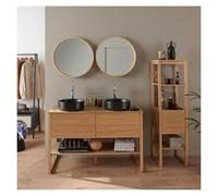 MOB-IN Mobile Atoll Double 120cm rovere lavabo nero rubinetti specchi colonna