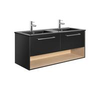 MOB-IN Mobile doppio lavabo nero 120 cm + lavabo Nika