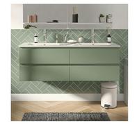MOB-IN Set doppio lavabo Sorrento 120 cm con piano in ceramica e rubinetti cromati
