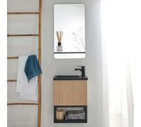 MOB-IN Set Lavapano Nova metallo e Legno con Rubinetto e Specchio