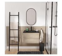 MOB-IN Set semplice lavabo decorativo rovere 60 cm + lavabo + rubinetto + specchio Sorrento