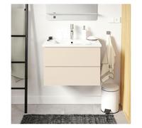 MOB-IN Set semplice lavabo Sorrento 60 cm con piano in ceramica e rubinetto cromato