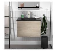 MOB-IN Set semplice lavabo Sorrento 60 cm con piano in ceramica e rubinetto cromato