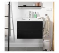 MOB-IN Set semplice lavabo Sorrento 60 cm con piano in ceramica e rubinetto cromato