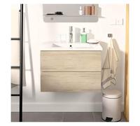 MOB-IN Set semplice lavabo Sorrento 60 cm con piano in ceramica e rubinetto cromato