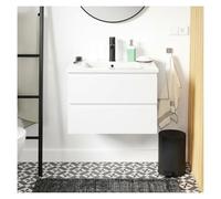 MOB-IN Set semplice lavabo Sorrento 60 cm con piano in ceramica e rubinetto nero
