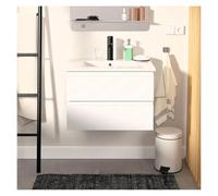 MOB-IN Set semplice lavabo Sorrento 60 cm con piano in ceramica e rubinetto nero