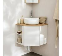 MOB-IN Sorrento - Set mobile sottolavello angolare + lavabo bianco + rubinetto