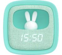 MOB - MOBILITY ON BOARD Billy Clock Sveglia e luce notturna per bambini - Motivo coniglio - Parte anteriore in tessuto - Struttura in plastica morbida al tatto - Data, ora e 3 allarmi programmabili (t