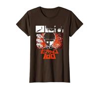 Mob Psycho 100 Emotion Power Percentage Collage Anime Maglietta, Donna, Marrone, XS