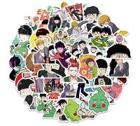 Mob Psycho 100 Sticker Pack 50 Pezzi, Adesivo in Vinile per Bottiglie d'Acqua Laptop Skateboard Notebook, Regalo per Adulti Bambini Adolescenti