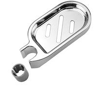 Mobci Portasapone Regolabile per Asta Doccia, Portasapone da Bagno Portasapone in Materiale ABS, Portasapone a Clip per Doccia per 22mm Asta Saliscendi Tubo