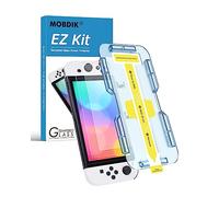 MOBDIK 2 Pezzi Pellicola Protettiva per Nintendo Switch OLED 2021 Vetro Temperato, Kit EZ, Allineamento Automatico