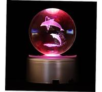Mobestech 1 Pz. Sfera di Cristallo del Delfino Leggero Arredamento per Chiaro Stand Culla Cam Vibe Adorn Ornamento Desktop Sfera di Cristallo Delfino Luminoso Palla di Cristallo