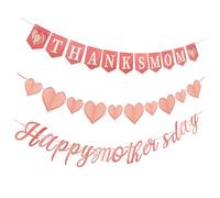 Mobestech 1 Set bandierina per la festa della mamma madri decorazioni per feste ghirlanda ghirlande madre Banner sospeso decorazioni per la festa della mamma Carta rosa