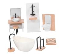 Mobestech 1 Set Di Mobili Per La Stanza Delle Bambole Bagno Casa Delle Bambole Arredamento Vasca Da Bagno Mini Wc Accessorio Moderno Lavandino Plastica Per