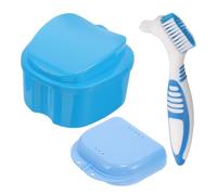 Mobestech 1 Set scatola della dentiera supporto per protesi custodia di ritenzione denti finti custodia della protesi custodia per protesi multiuso spazzolino scatola fissa Accessori fermo