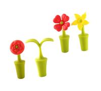 Mobestech 1 Set Tappi Per Bottiglie Vino Silicone Design Fiore Chiusura Per Conservare Vino Per Bar E Appassionati 4 Pezzi