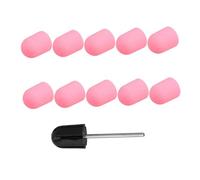 Mobestech 10 Pezzi Cappucci Abrasivi Rosa per Manicure Strumenti Professionali in Plastica Resistenti e Portatili per Levigatura e Rimozione Cuticole con Testa di Trapano