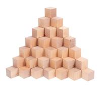 Mobestech 100 Blocchi Di Legno in Grande Quantità Blocchi Quadrati Non Finiti Elementi in Legno Per Costruzione e Gioco Come Supporti Didattici