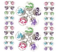 Mobestech 100 pezzi Charms Sfera di Vetro Colorati con Fiori Secchi Pendenti Fai da Te per Orecchini Collane e Portachiavi Kit Creativo