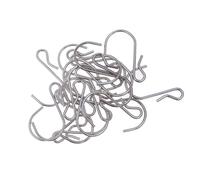 Mobestech 100 Pezzi Ganci a S in Acciaio al Carbonio Nichelato, Argento | Ganci in Plastica, Soluzione Salvaspazio Istantanea, Estremità Piatte, per Griglie e Organizzazione Domestica