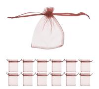 Mobestech 100 Pezzi Sacchetti Organza Trasparenti con Coulisse per Bomboniere Buste in Rete per Caramelle Gioielli e Regali Sacchetti per Feste Matrimonio Compleanno e Natale