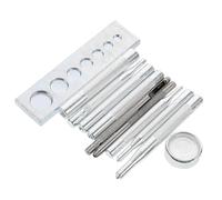 Mobestech 11 Pezzi Kit Strumenti per Bottoni Automatici in Punzoni e Basi per Abbigliamento Borse e Pelle Kit Installazione Rivetti e Bottoni Pressione per Cucito e Te