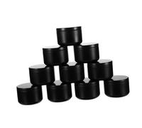 Mobestech 12 Pezzi Barattoli Rotondi per Candele Te Contenitori in Metallo Nero Sigillati Riutilizzabili per Cera Gioielli e Artigianato