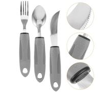 Mobestech 1set Utensili Adattivi Antiscivolo Per Anziani Di Posate Leggere e Regolabili Utensili Per Persone Con Disabilità Design Ergonomico e Facile Da Usare