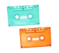 Mobestech 2 Cassette Vuote Trasparenti Verde e Rosso Decorazioni Murali Vintage a Forma di Audiocassetta Centrotavola retrò per Feste Musicali e Progetti Fai da Te Supporti Resistenti