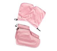 Mobestech 2 paia Guanti e Copriscarpe in Cotone Termico per Terapia Paraffina Protezione Calda per Mani e Piedi per Spa e Uso Professionale Colore Rosa