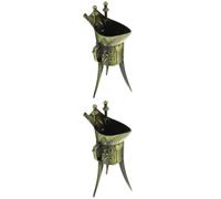 Mobestech 2 Pezzi Bicchiere da Vino Vintage Treppiede Stile Cinese Antico Tazza Decorativa Bronzo Anticato Base Stabile e Levigato per Feste Tradizionali e Arredo Tavola