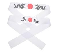 Mobestech 2 Pezzi cappuccio ninja figlio di una camicia di schiaccianoci Banca del drago fascia fascia per cappello da cuoco Accessori Ninja Foodi Grill giapponese Poliestere bianca