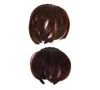 Mobestech 2 pezzi Clip Frangia Capelli Umani Parrucca Francese Naturale con Volume Spesso Frangetta Finta Invisibile per Donna e Ragazze Facile da Applicare e Comfort Quotidiano Colori