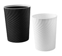 Mobestech 2 Pezzi Contenitore Rifiuti Pattumiera per Cucina Bagno e Ufficio Design Semplice e Resistente Colori Bianco e Nero Adatta per Ogni
