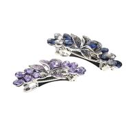 Mobestech 2 Pezzi Fermagli Rettangolari con Strass per Donna Clip per Capelli in Metallo Resistente Accessori Glitterati con Cristalli Mollette Grandi per Mezza Acconciatura e Coda di